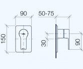 Villeroy & Boch "JUST" UP-Einhandbatterie ohne Umsteller